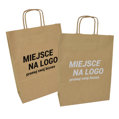 ribbed brown eco paper bags – custom printing