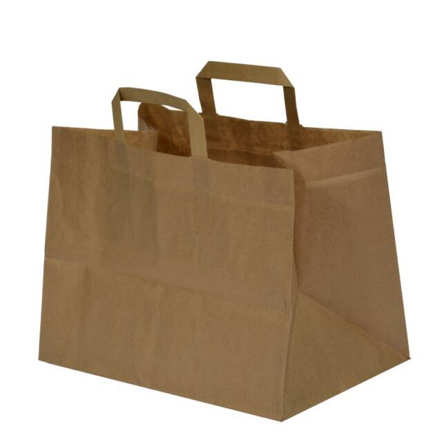 brown paper bags with flat handles – without printing