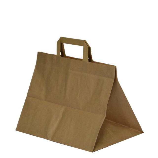 brown paper bags with flat handles – without printing